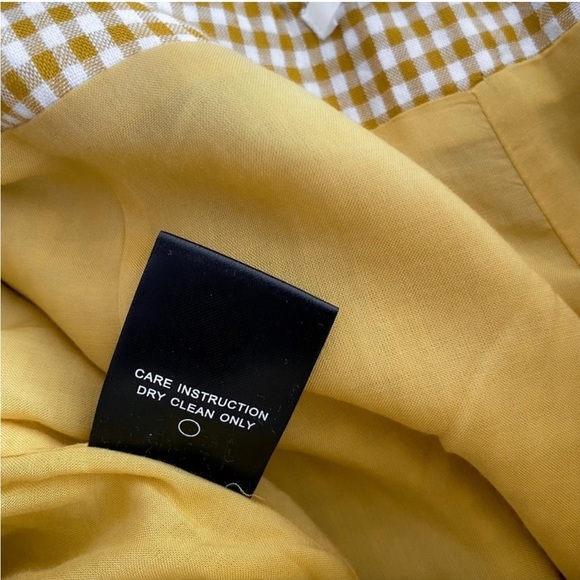 Tularosa Tomasa Trouser in Marigold Yellow White Waist Belt Gingham Paperbag L - Picture 11 of 16